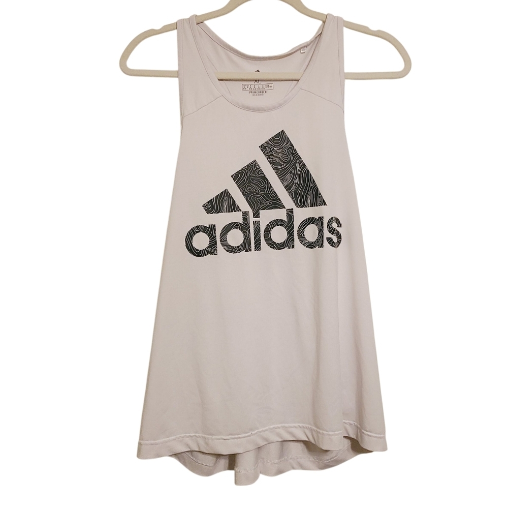 Adidas | Women's Primegreen Racerback White With Black Logo Tank Top (Size XL)